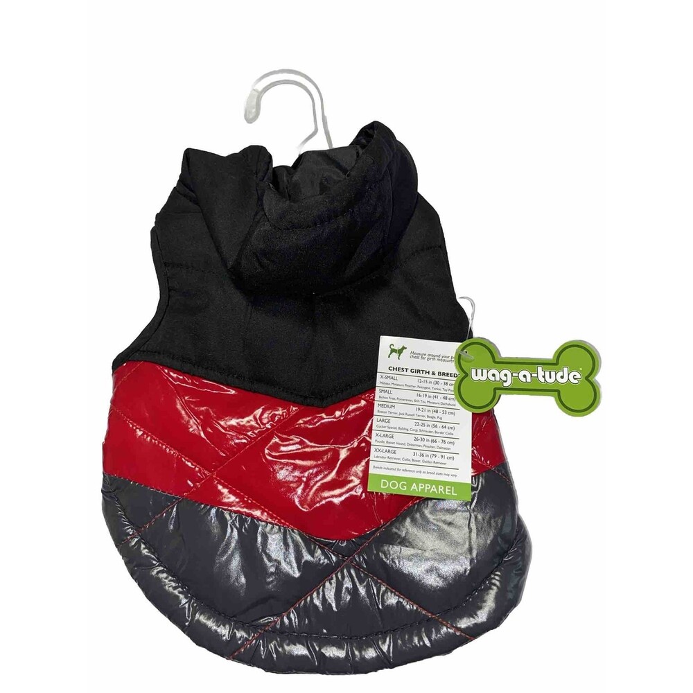 Wag-a-tude Dog pet Winter warm Cozy Puffer Coat Jacket Snap Hood Extra Small